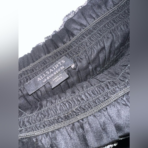 ALLSAINTS Lara Top in Black Floral, Off Shoulder, Print Top, Sz 4 - Picture 11 of 11